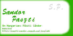 sandor paszti business card